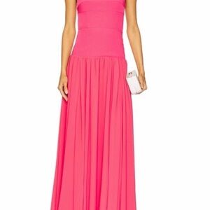 Lovers + Friends Strapless Maxi Dress in Hot Pink